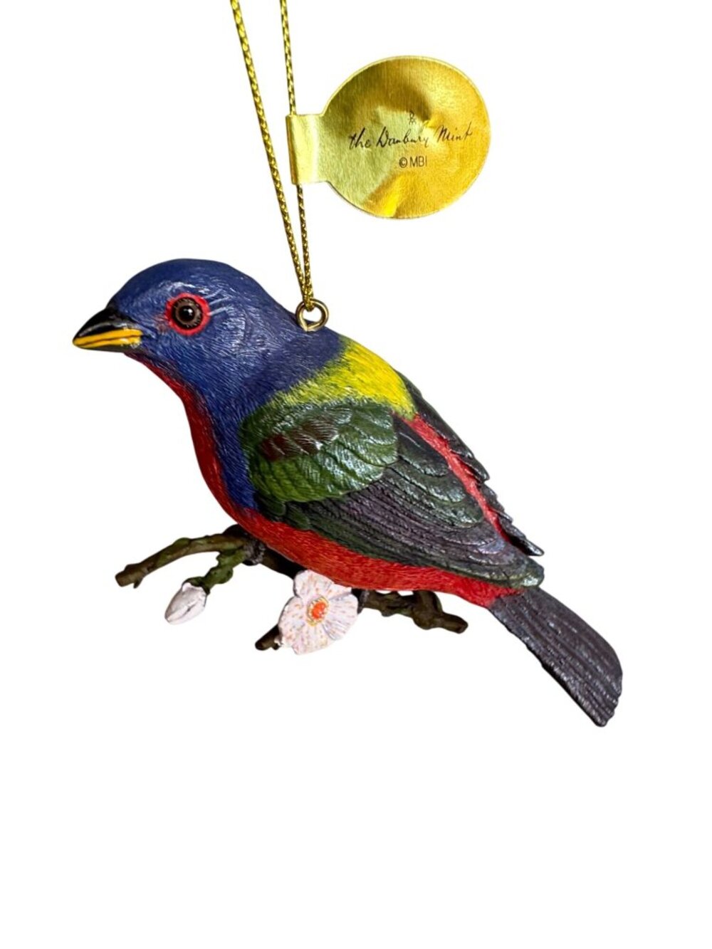 Danbury Mint Bird Ornament Redhead & Painted Bunting Resin Christmas Decor - Picture 7 of 8